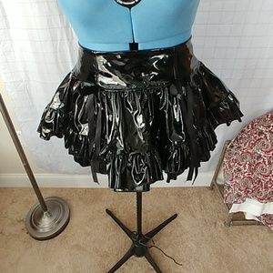 Vinyl Ruffle Skirt
